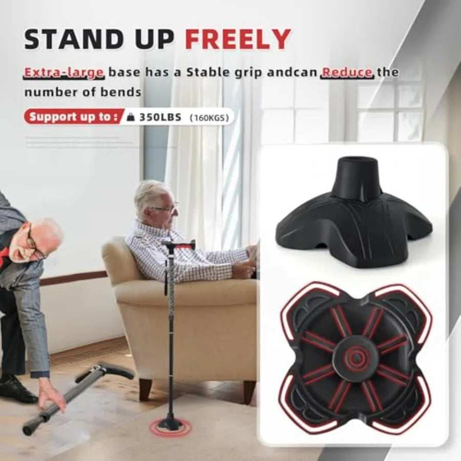 Folding Walking Cane With LED Lights For Elderly Adjustable