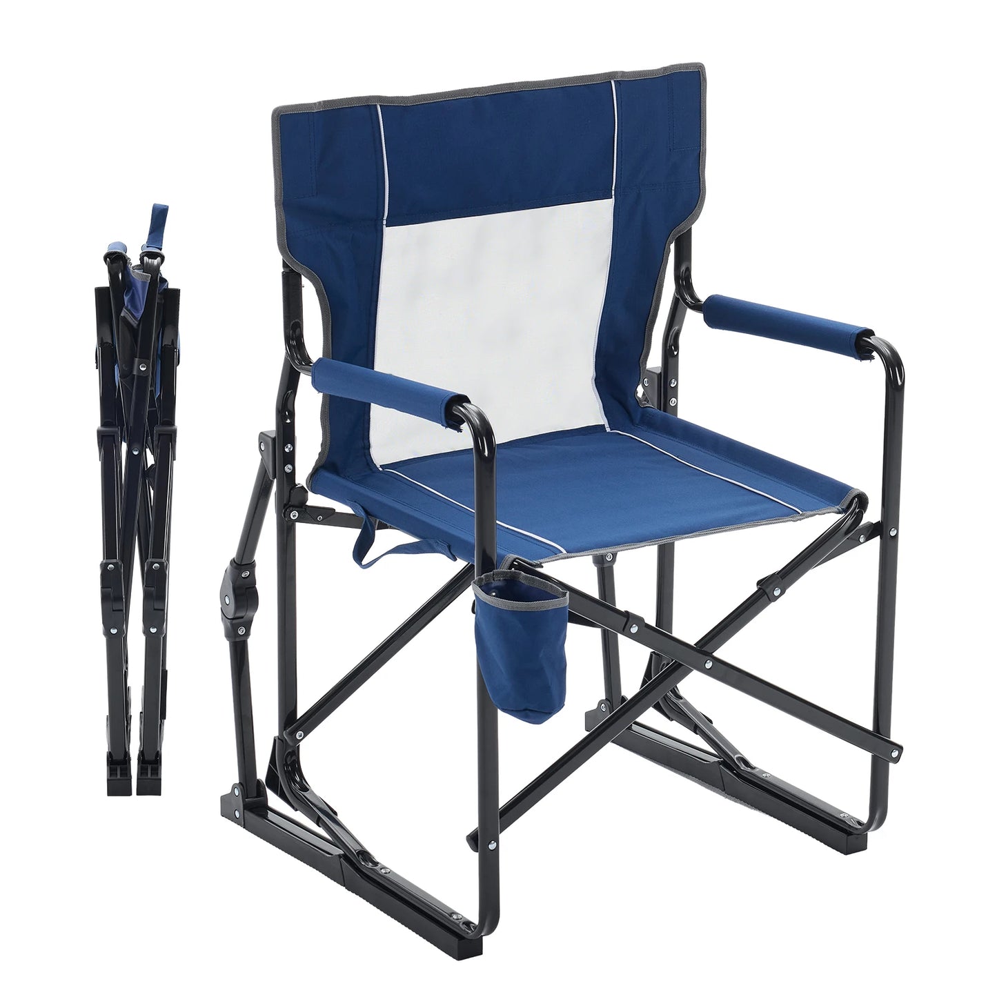 JHK Outdoor Folding Camping Chair With Mesh Back And Armrests