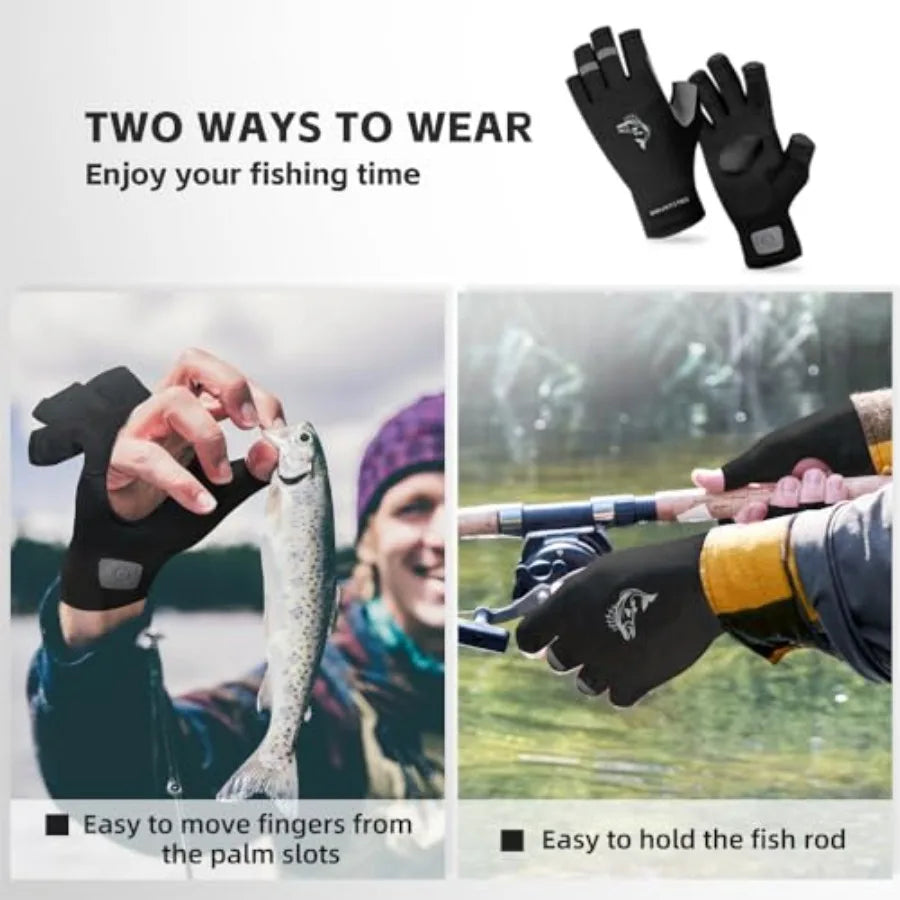 Unisex UV Protective Fingerless Gloves UPF 50 For Outdoor Activities