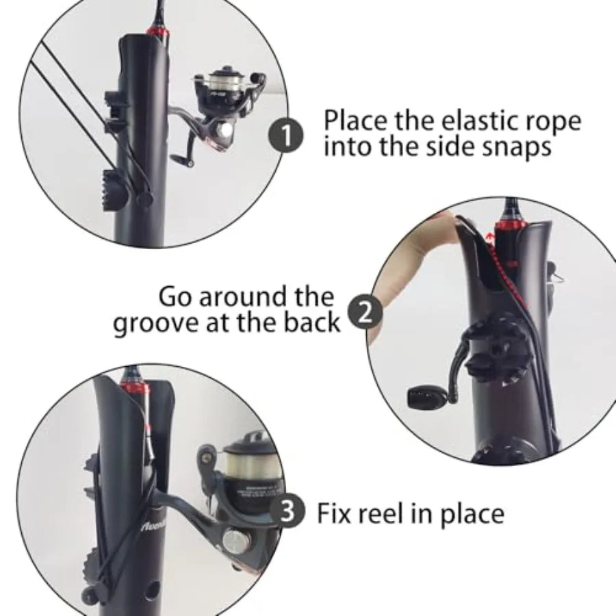 Bike Fishing Rod Holder for Bike Hold 2 Rods Easy to Mount Secure Stable Fishing Pole Holders