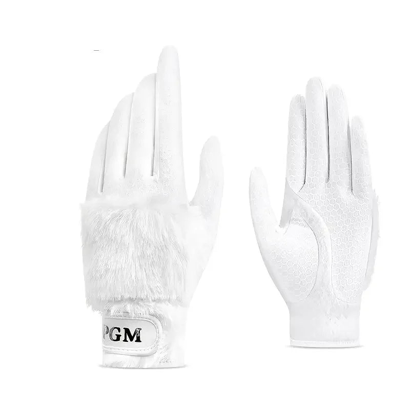 Winter Golf Gloves Plush Rabbit Fur Warm Non Slip Comfort