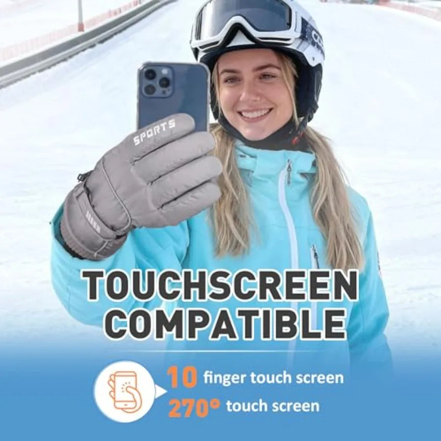Unisex Waterproof Touchscreen Winter Gloves Windproof Thermal Snowboarding