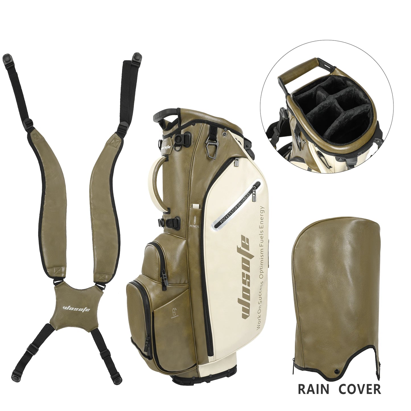 Lightweight Golf Stand Bag PU Material With 14 6 Dividers