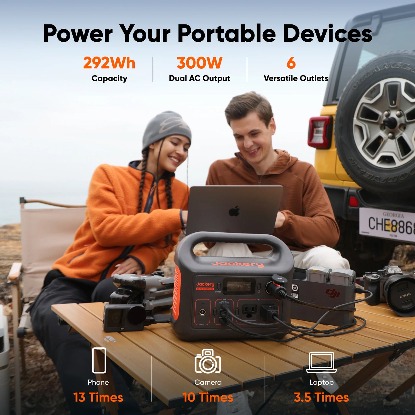 Jackery Explorer 300 Portable Power Station With 5M Extension Cord