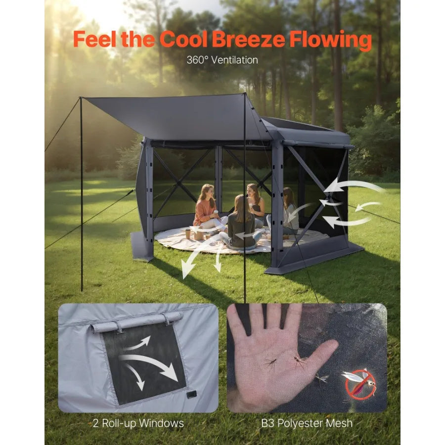 Pop Up Gazebo Tent Six Sided Bite Proof Screen House