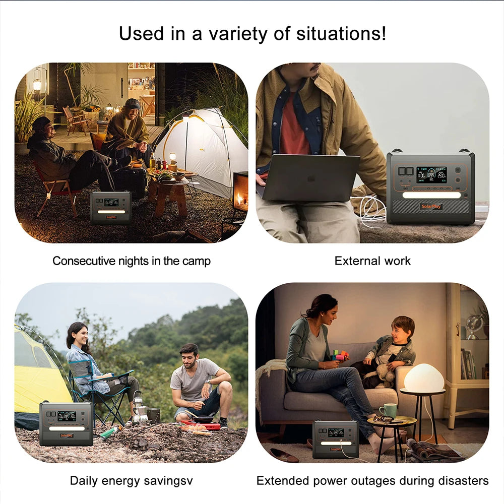 SOLARPLAY Q2501 Q2402M Portable Power Station LiFePO4 Solar Generator