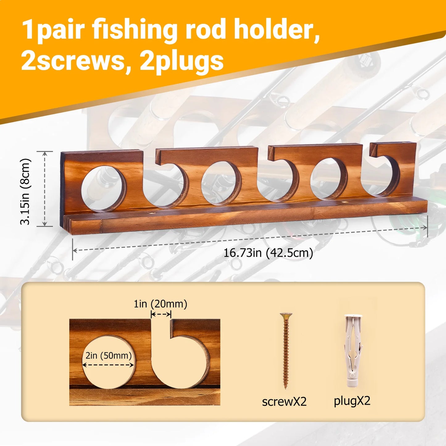 Ghosthorn 12-Rod Fishing Pole Wall And Ceiling Rod Rack Organizer