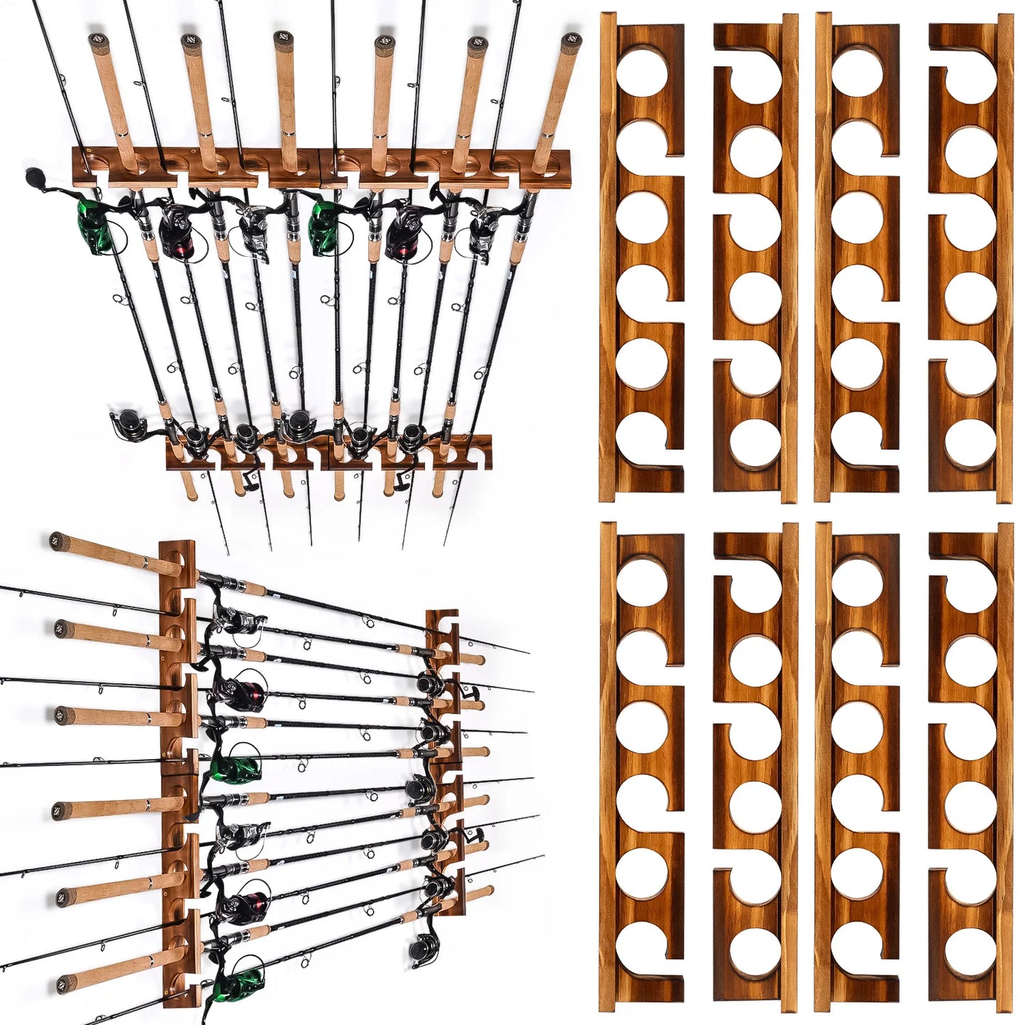 Ghosthorn 12-Rod Fishing Pole Wall And Ceiling Rod Rack Organizer