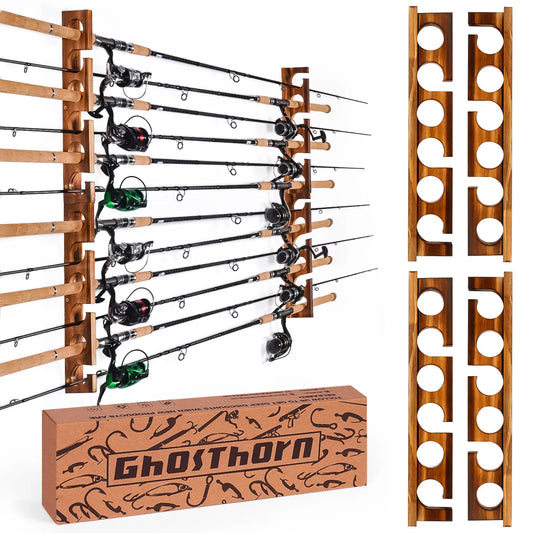 Ghosthorn 12-Rod Fishing Pole Wall And Ceiling Rod Rack Organizer