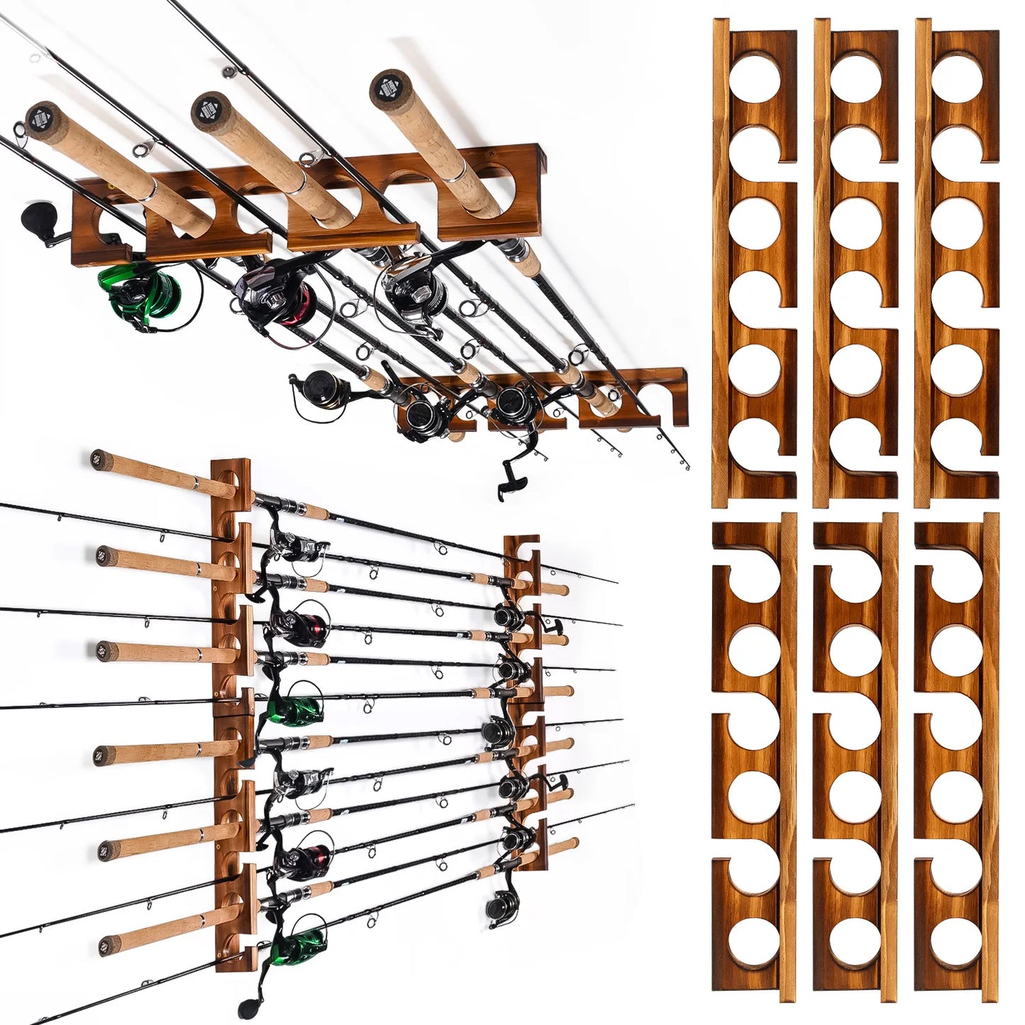 Ghosthorn 12-Rod Fishing Pole Wall And Ceiling Rod Rack Organizer