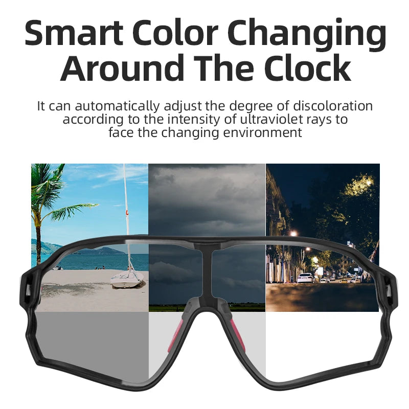 ROCKBROS Photochromic Cycling Sunglasses UV400 For MTB Racing