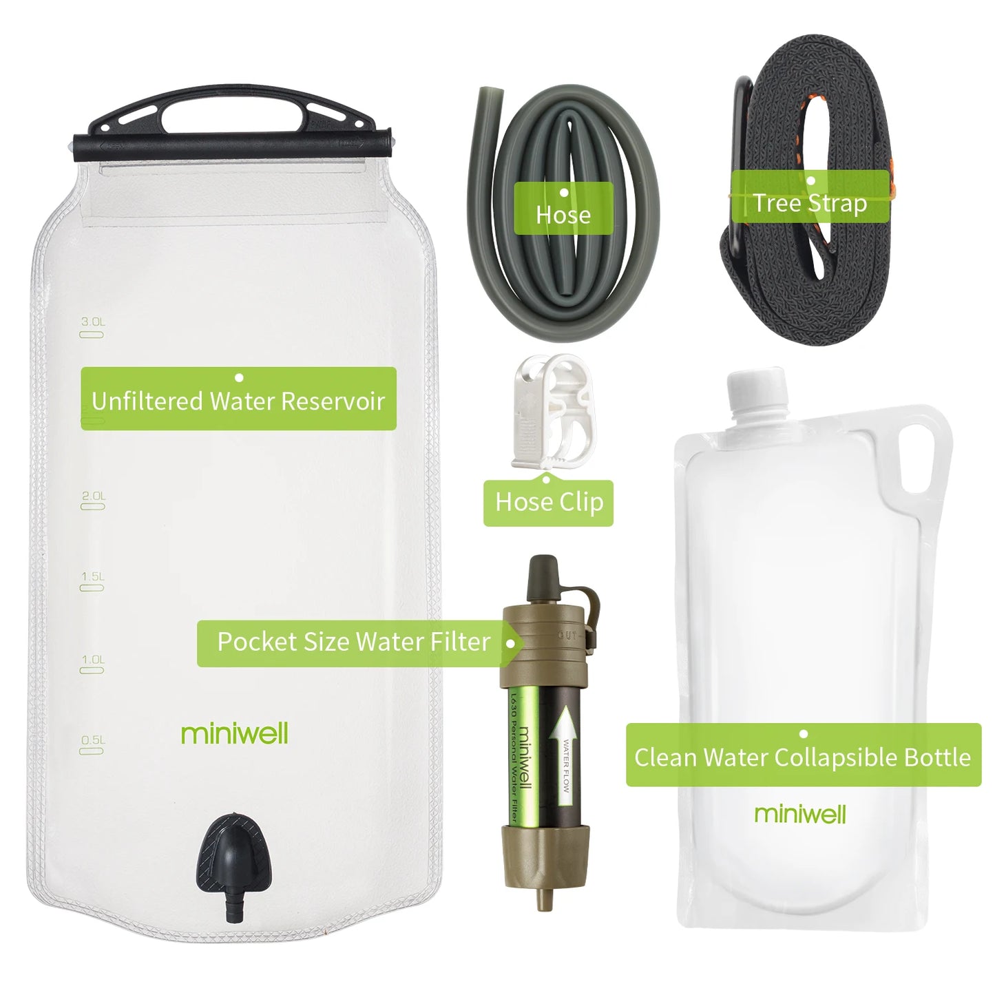 L630 Personal Camping Water Filter Straw For Survival