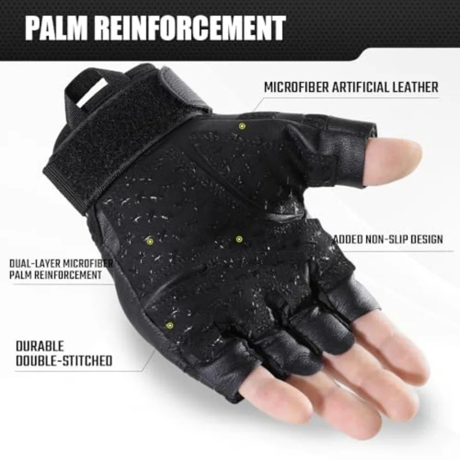 Fingerless Tactical Gloves For Men For Airsoft And Outdoor Use