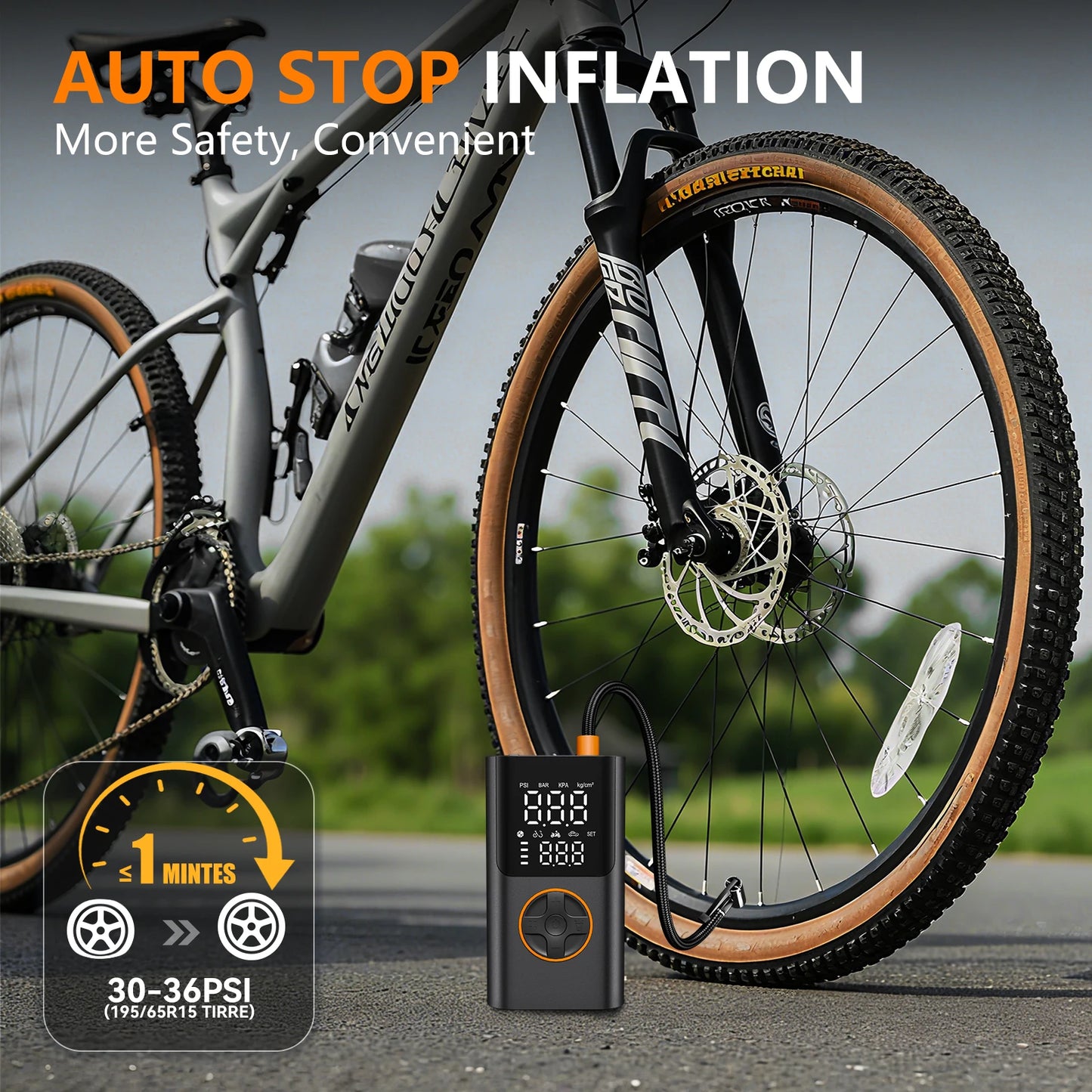 Portable Air Pump Kit With Power Bank 150 PSI Tire Inflator