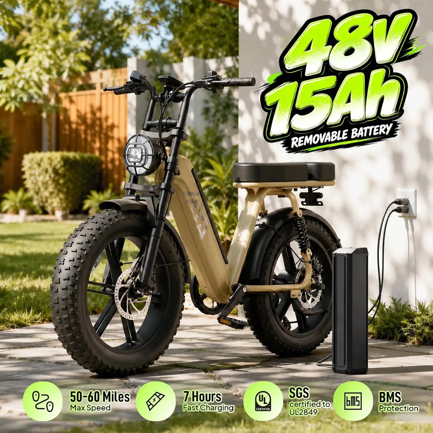 TST 1500W Electric Bike 48V 15Ah With Fat Tire Performance