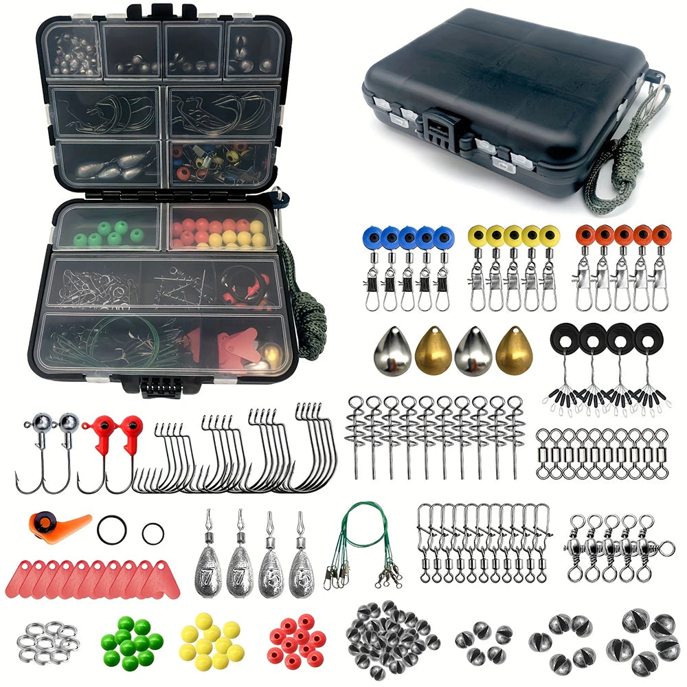 187 Piece Fishing Kit Set With Tackle Box And Accessories