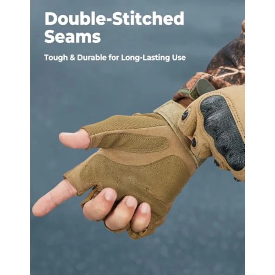 Fingerless Tactical Gloves For Men For Outdoor Work And Sports