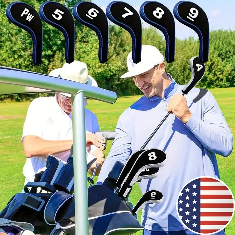 Neoprene Golf Club Covers 12-Piece Set with Zippered Driver Heads