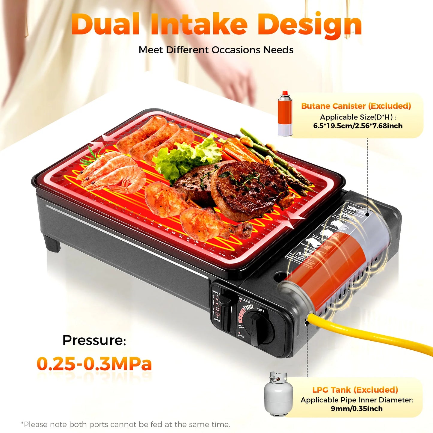 Portable Camping Butane Gas Stove For Outdoors, Stainless Steel