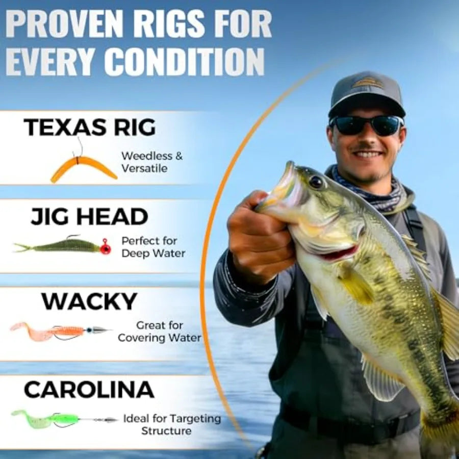 All In One Fishing Tackle Box With Premium Bass Lures