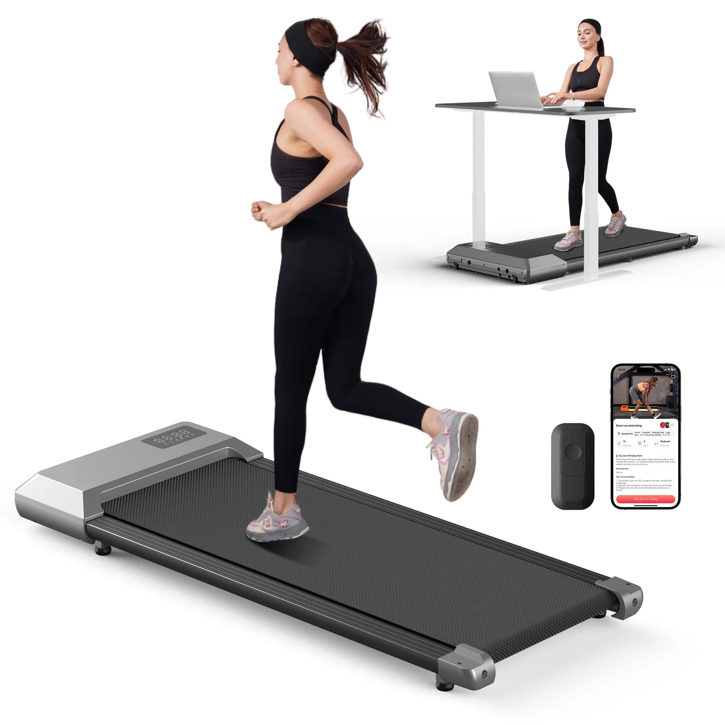 Superun 2 In 1 Treadmill Walking Running Machine LCD