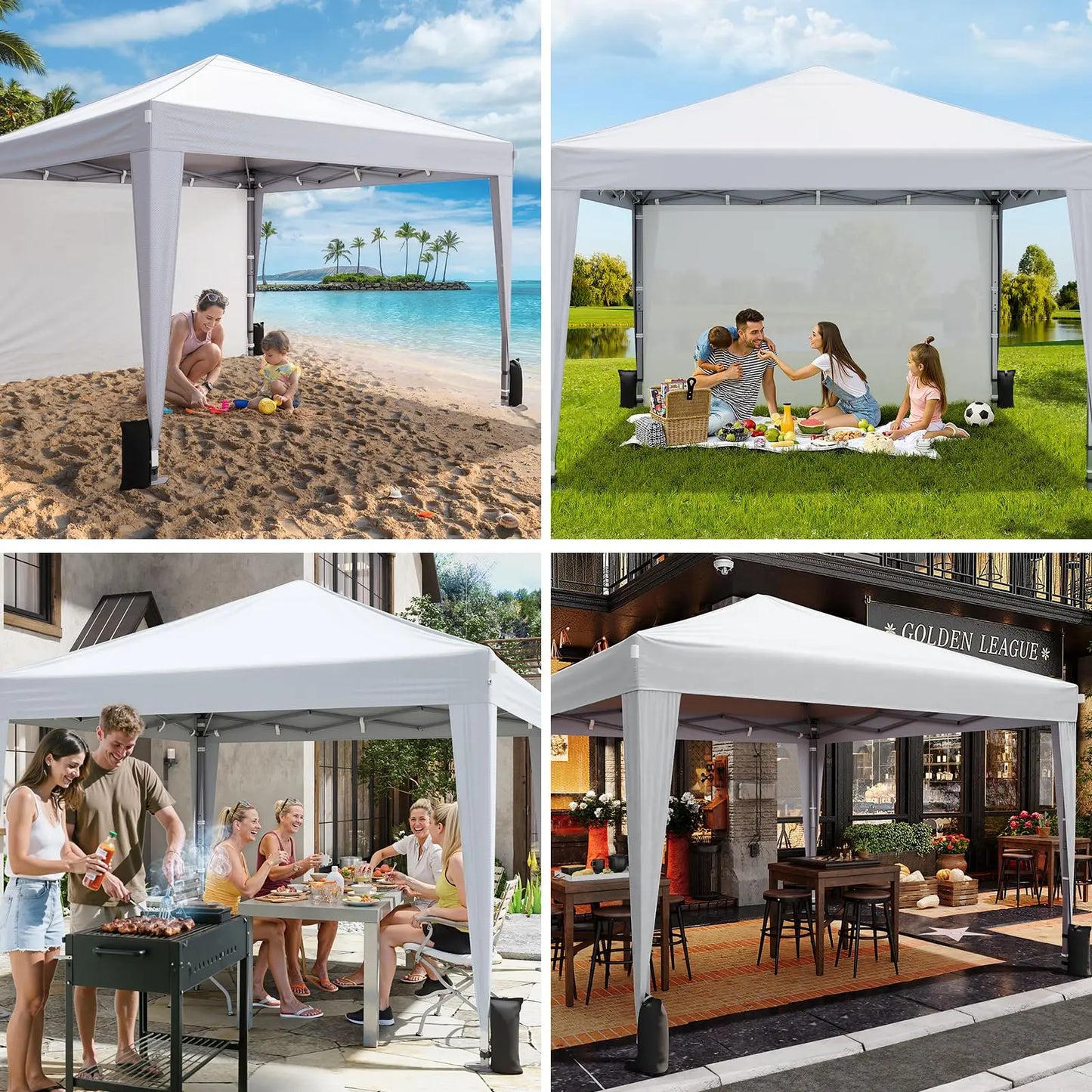 Pop Up Canopy With Sidewalls Instant Gazebo Tent For Events