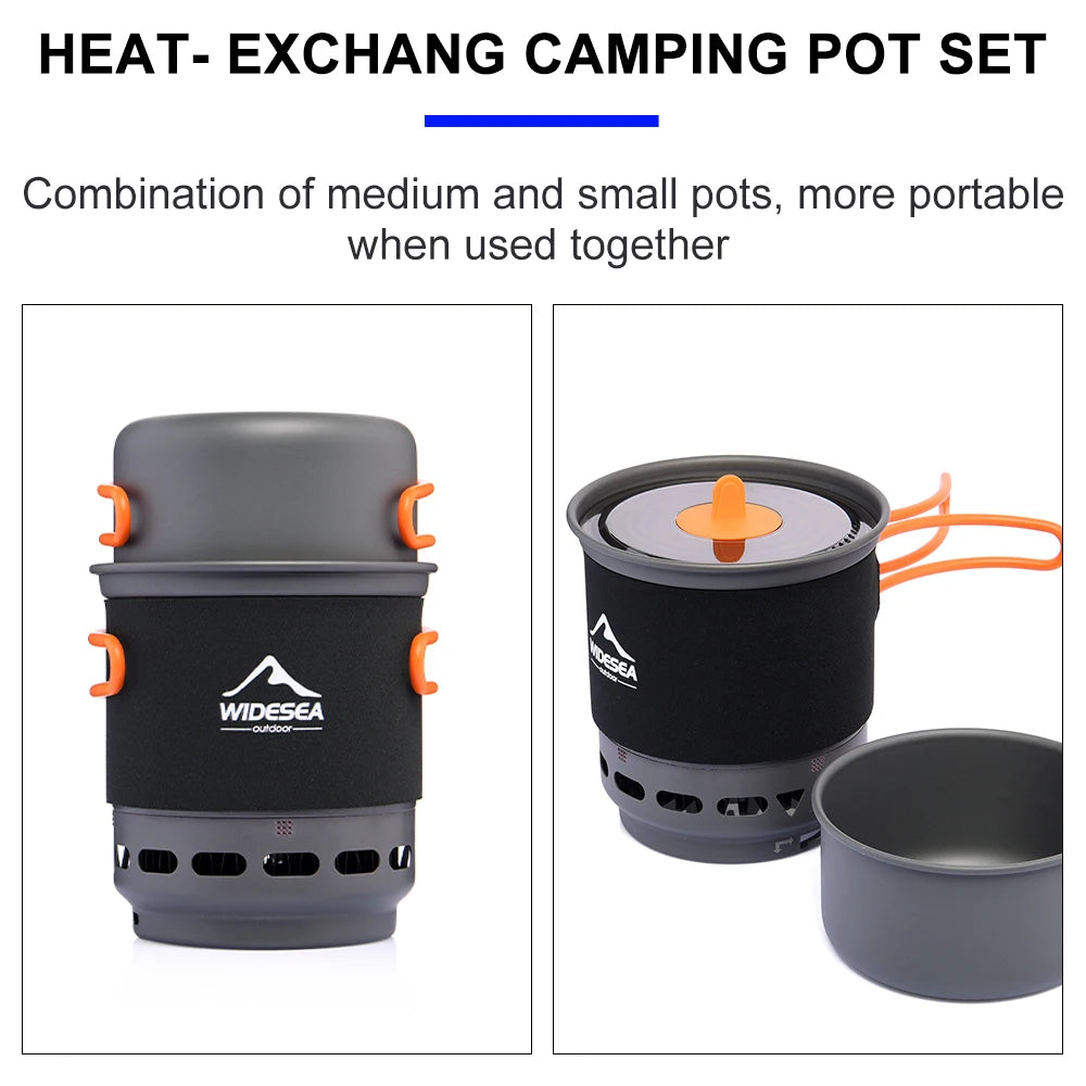 Widesea Camping Cooking System With Heat Exchanger Gas Burner Stove