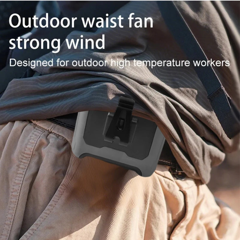 Portable Neck and Waist Clip Fan 10000mAh With Flashlight