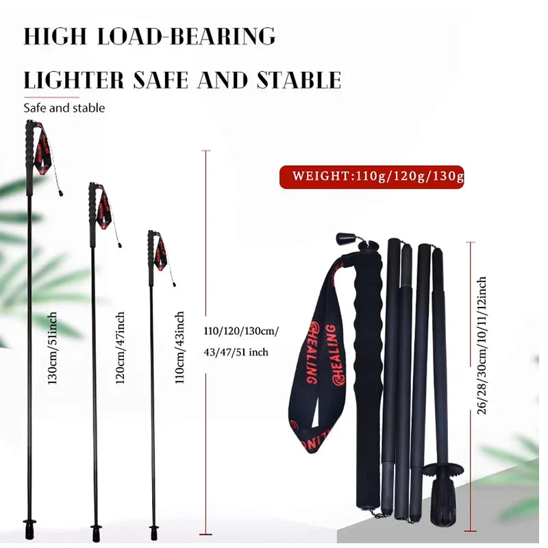 Okhealing Ultra Light Foldable Carbon Fiber Trekking Poles