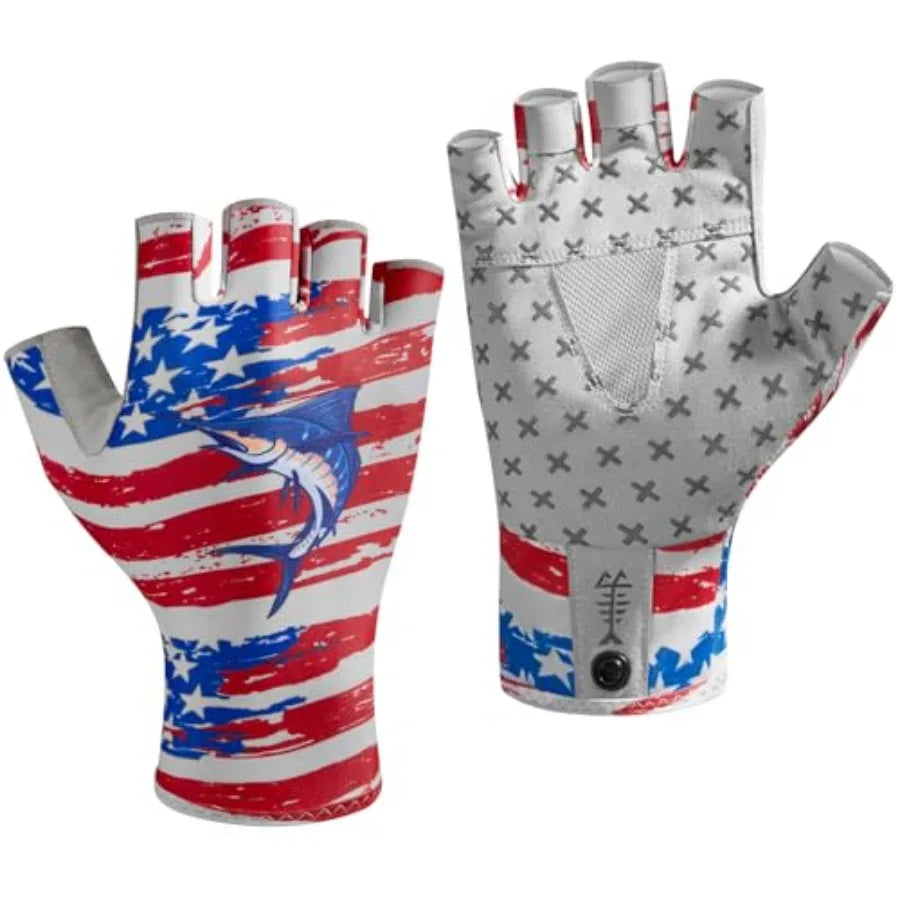 UPF 50+ Half Finger Sun Gloves For Fishing And Hiking