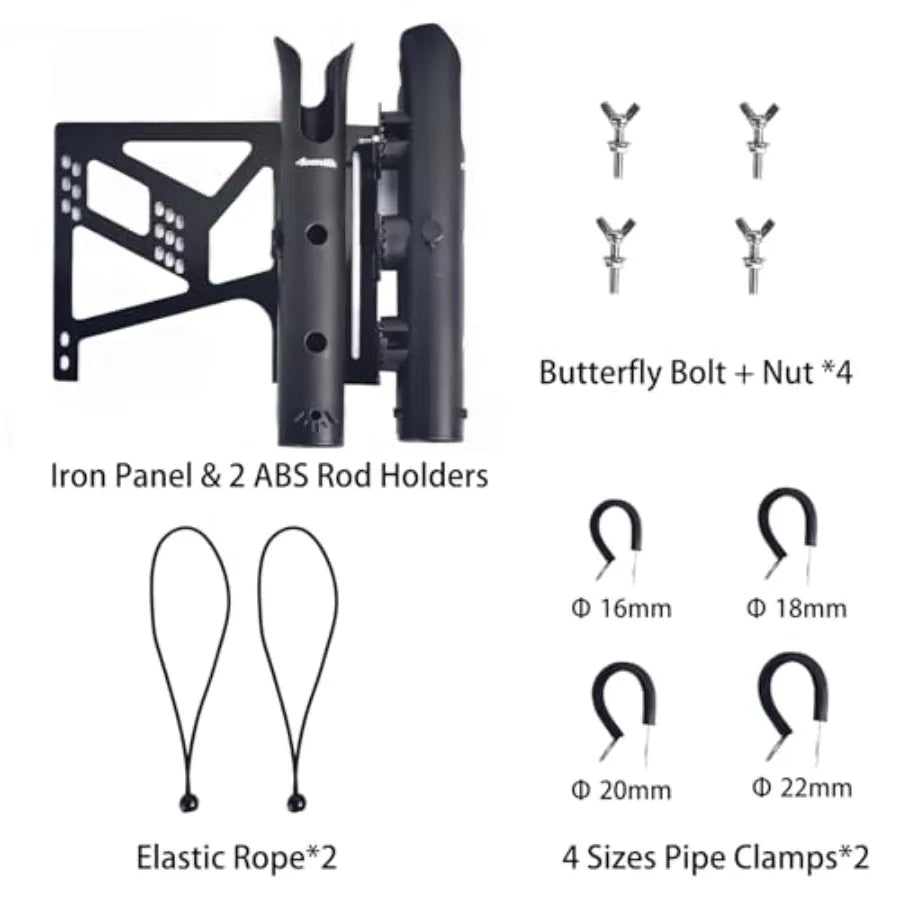 Bike Fishing Rod Holder for Bike Hold 2 Rods Easy to Mount Secure Stable Fishing Pole Holders
