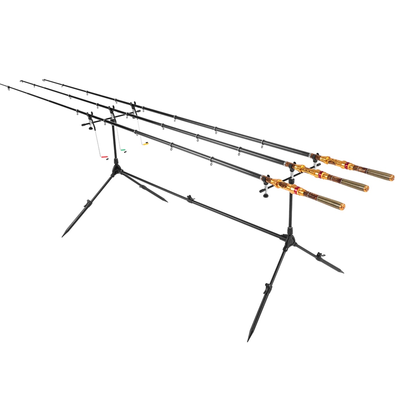 Lixada Adjustable Carp Rod Pod Stand With 3 Bite Alarms