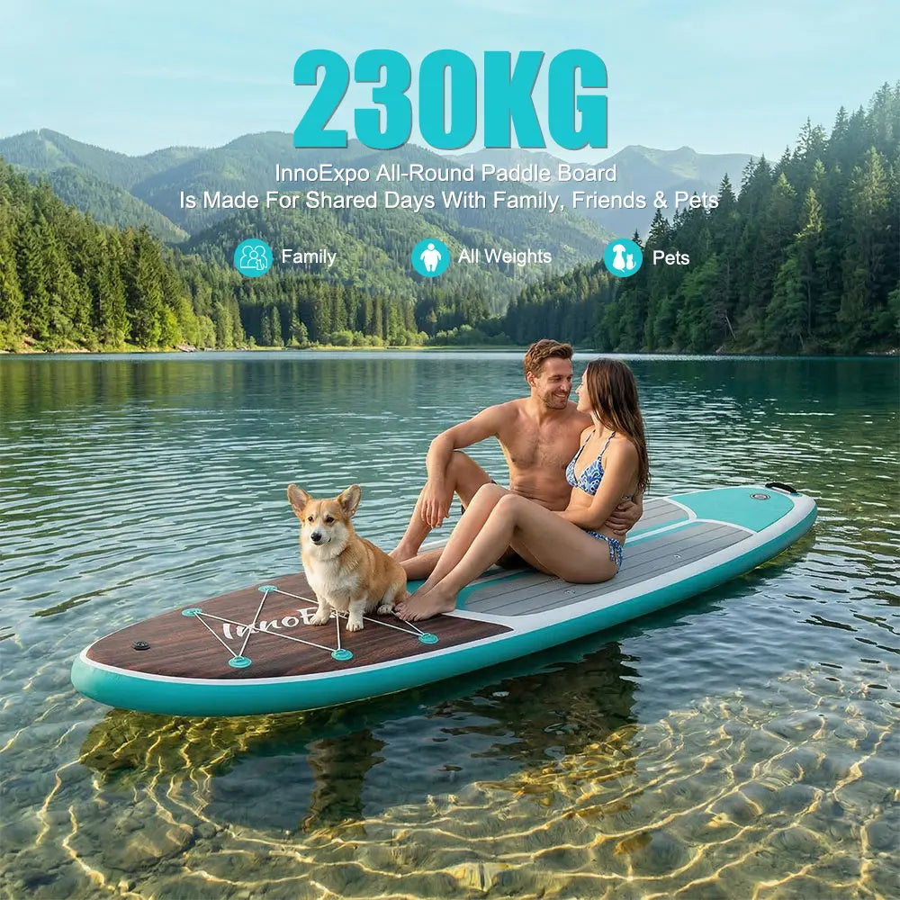 InnoExpo Inflatable Stand Up Paddle Board for All Skill Levels with Premium SUP Paddleboard Accessories,Non-Slip Comfort Deck