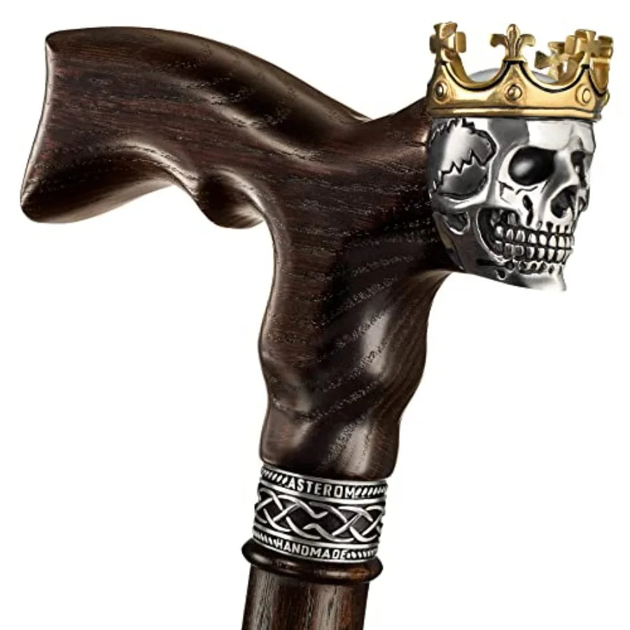 Skull King Handmade Wooden Walking Cane For Men Premium Quality