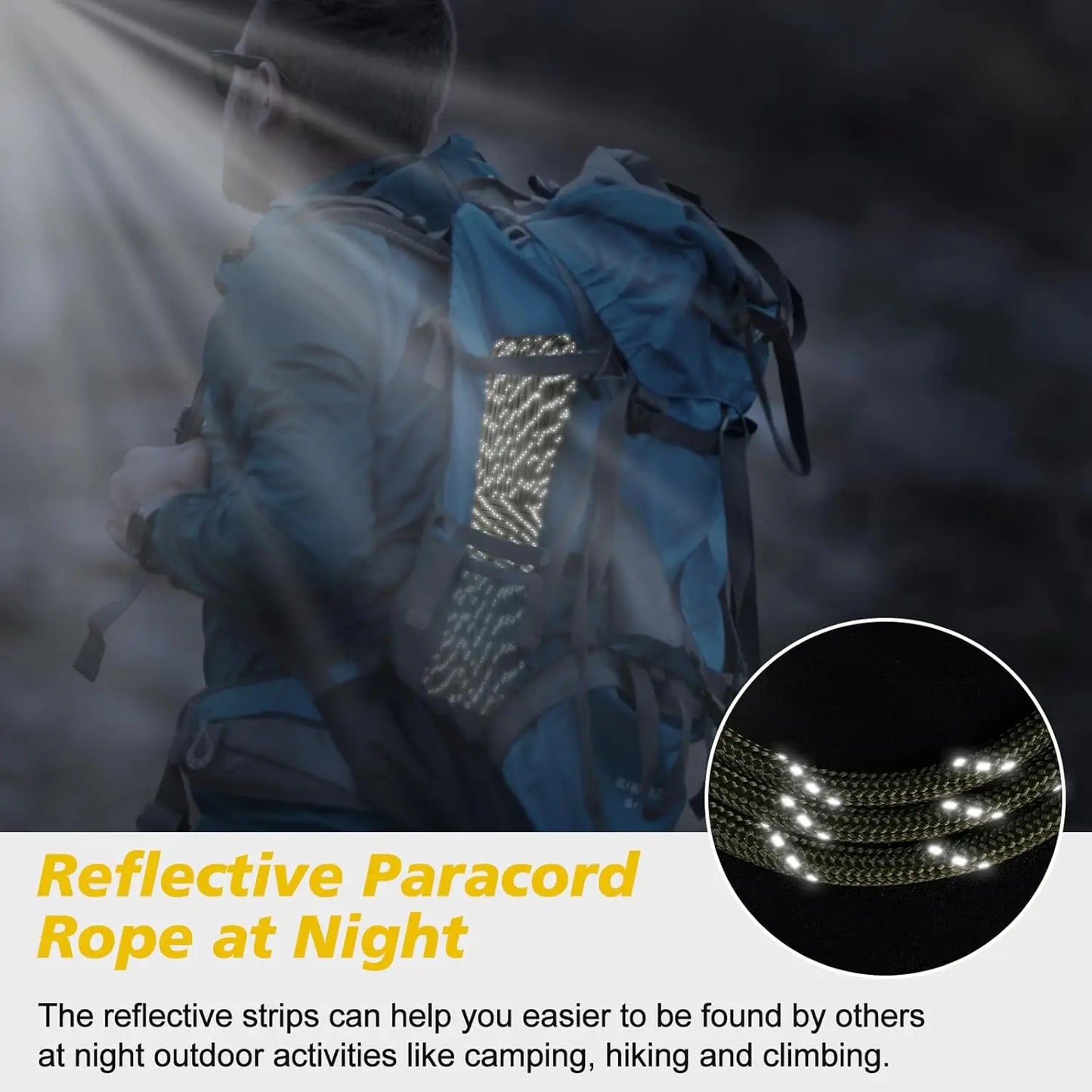Paracord Reflective 1000lb 13 Strand Tactical Parachute Cord