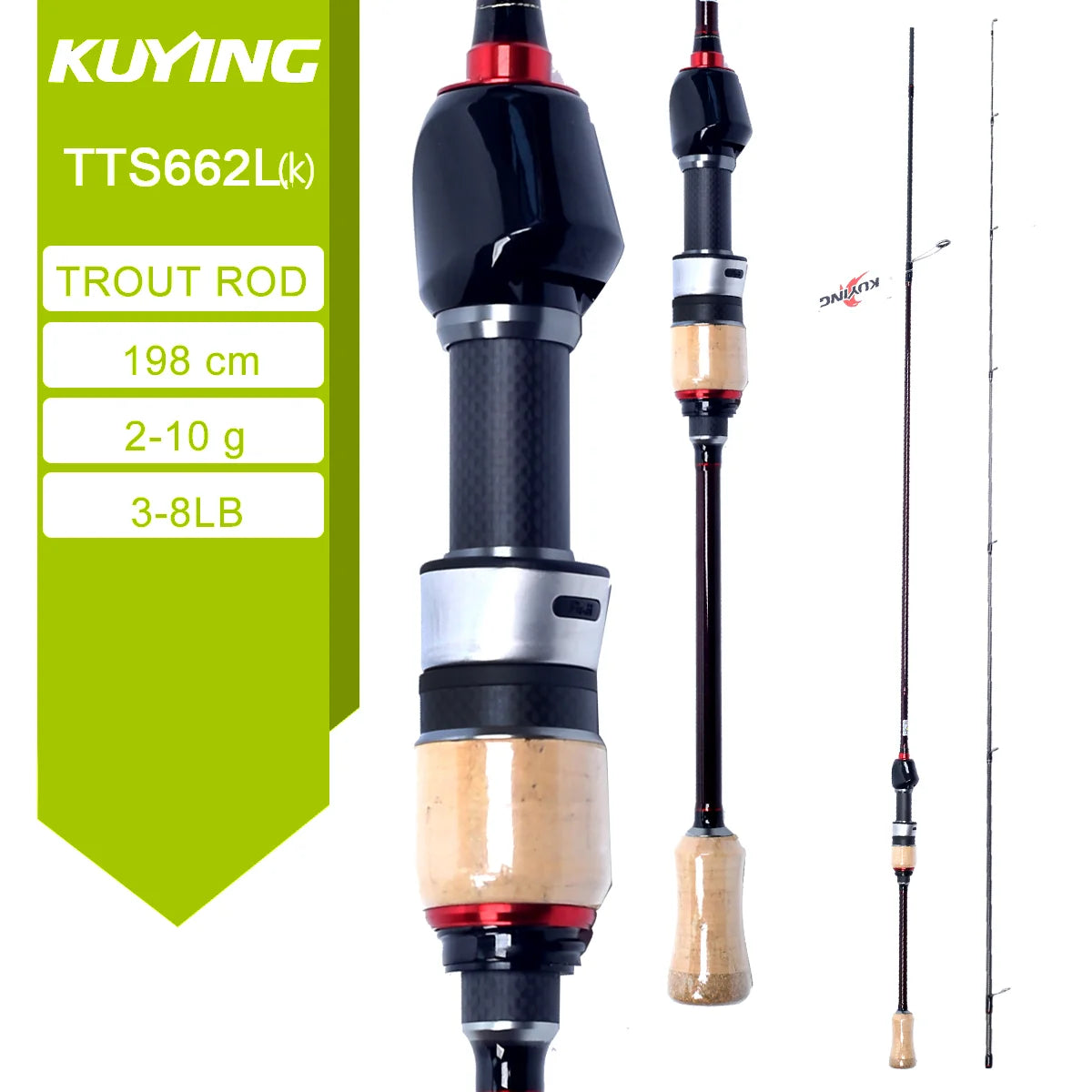 Kuying Carbon Lure Rod For Casting And Spinning River Fishing