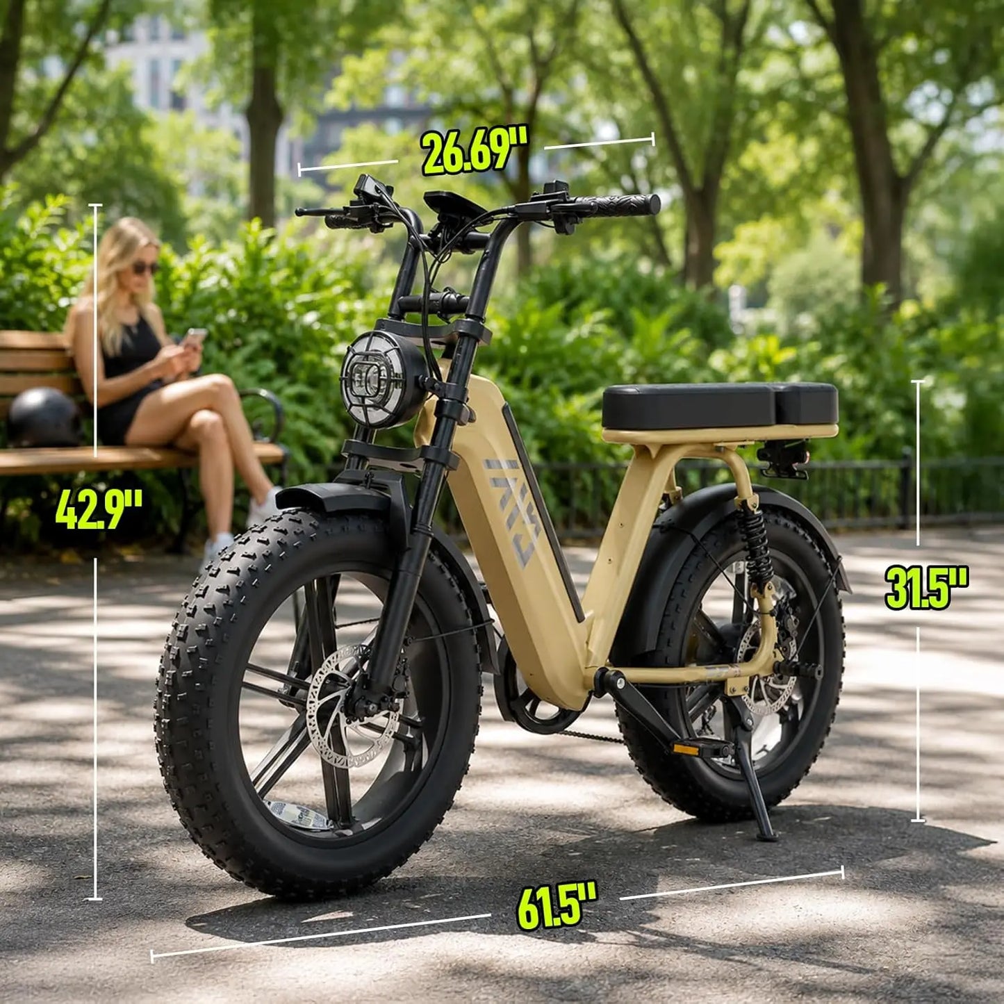 TST 1500W Electric Bike 48V 15Ah With Fat Tire Performance