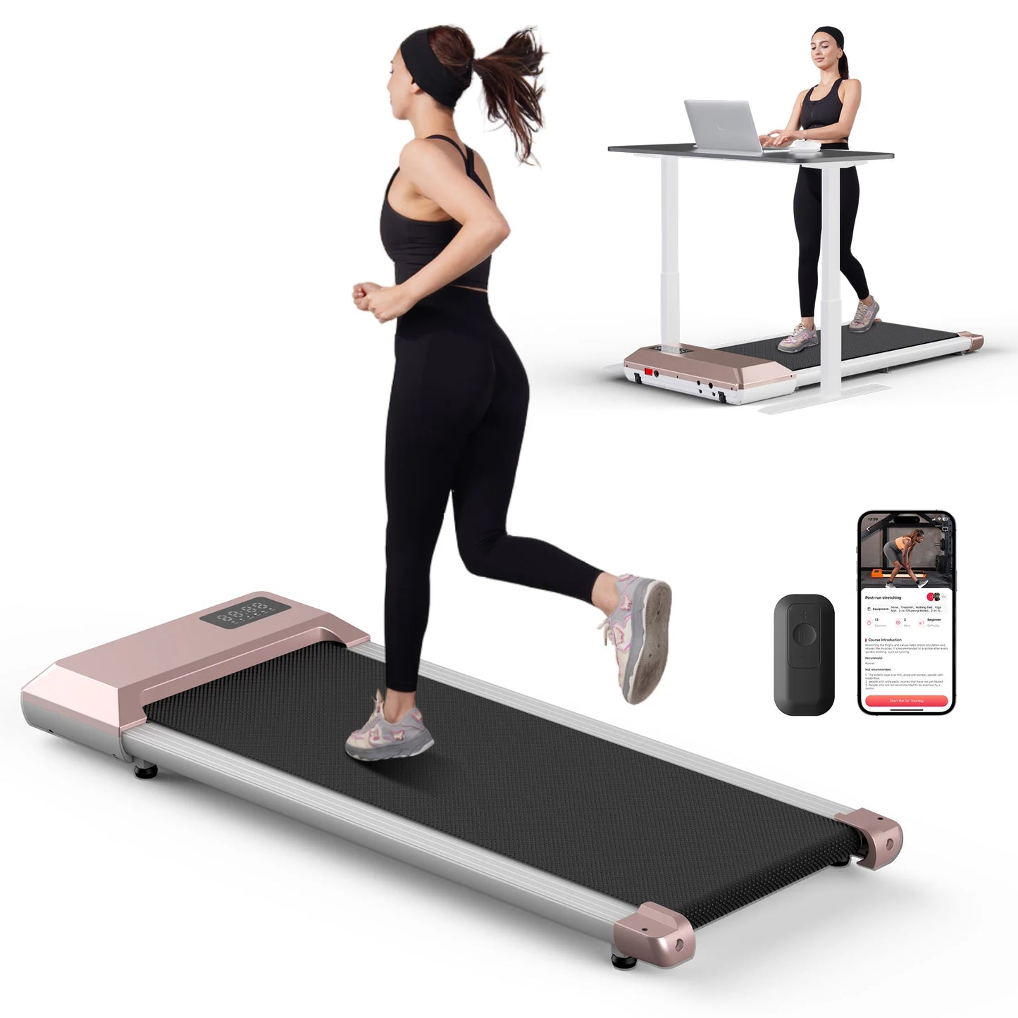 Superun 2 In 1 Treadmill Walking Running Machine LCD