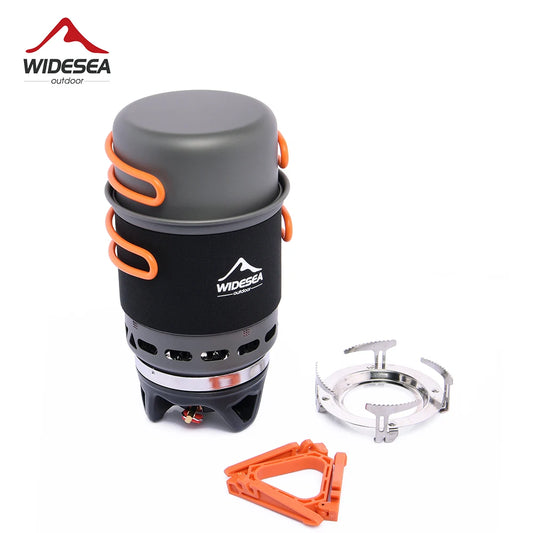 Widesea Camping Cooking System With Heat Exchanger Gas Burner Stove
