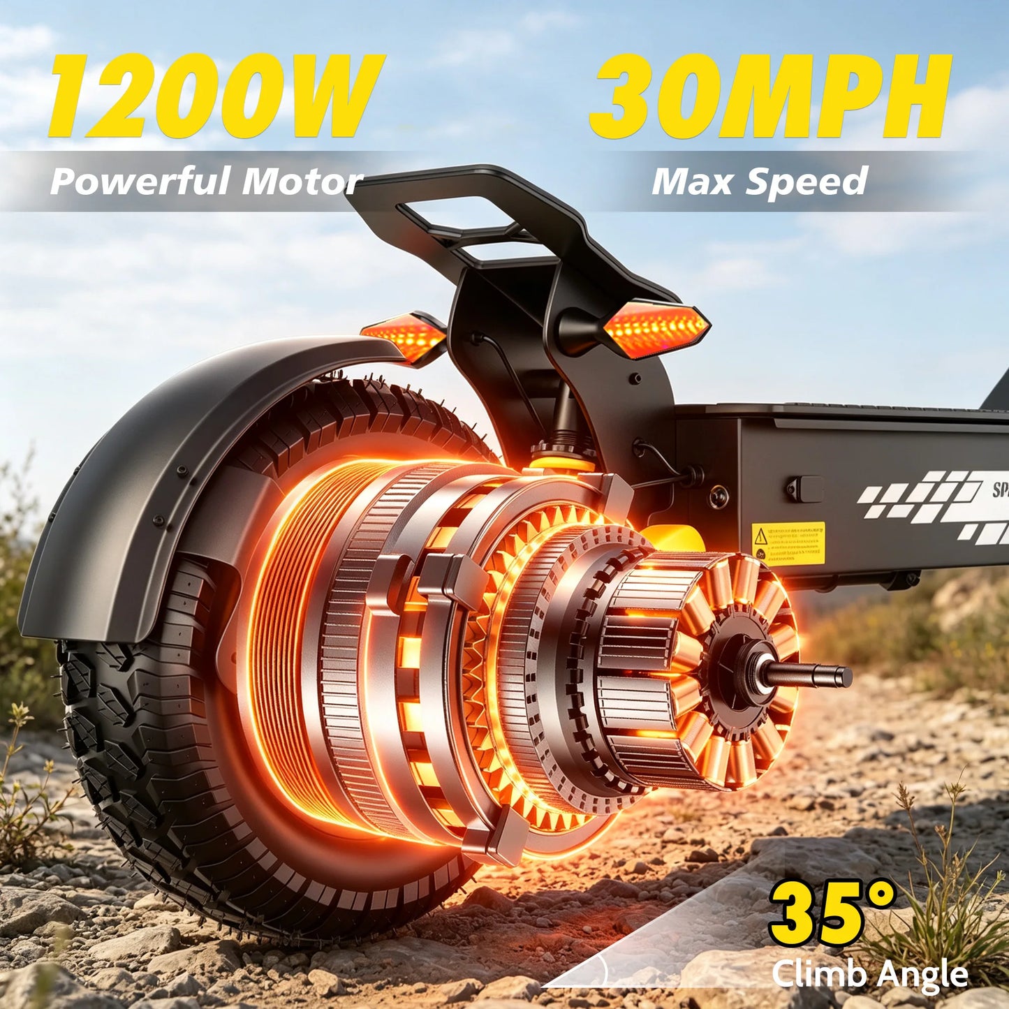 EOEOTWO 1200W Off Road Electric Scooter 48V 30MPH Foldable