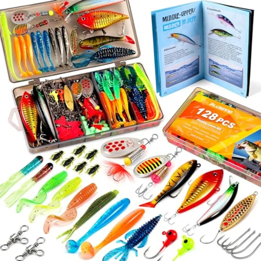 All In One Fishing Tackle Box With Premium Bass Lures