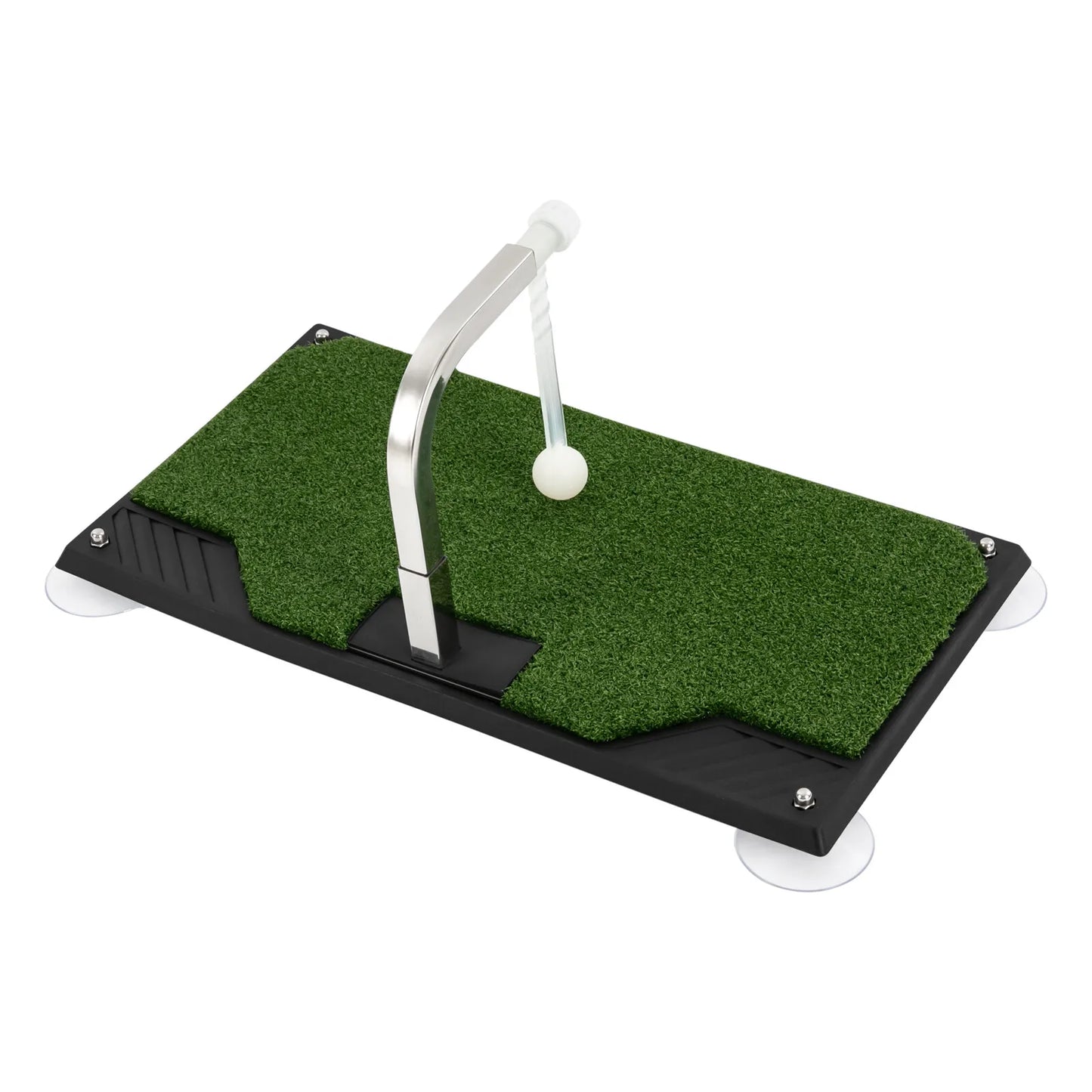 Indoor Golf Swing Trainer, Foldable Flat Golf Practice Mat with Auto Ball Return System, 5-Level Adjustable Tee Height, for Home