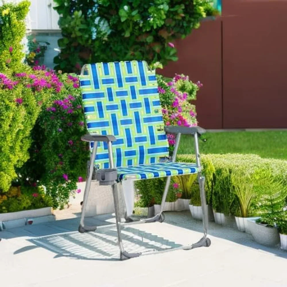 Aluminum Folding Patio Chairs With Detachable Cup Holders 2Pack