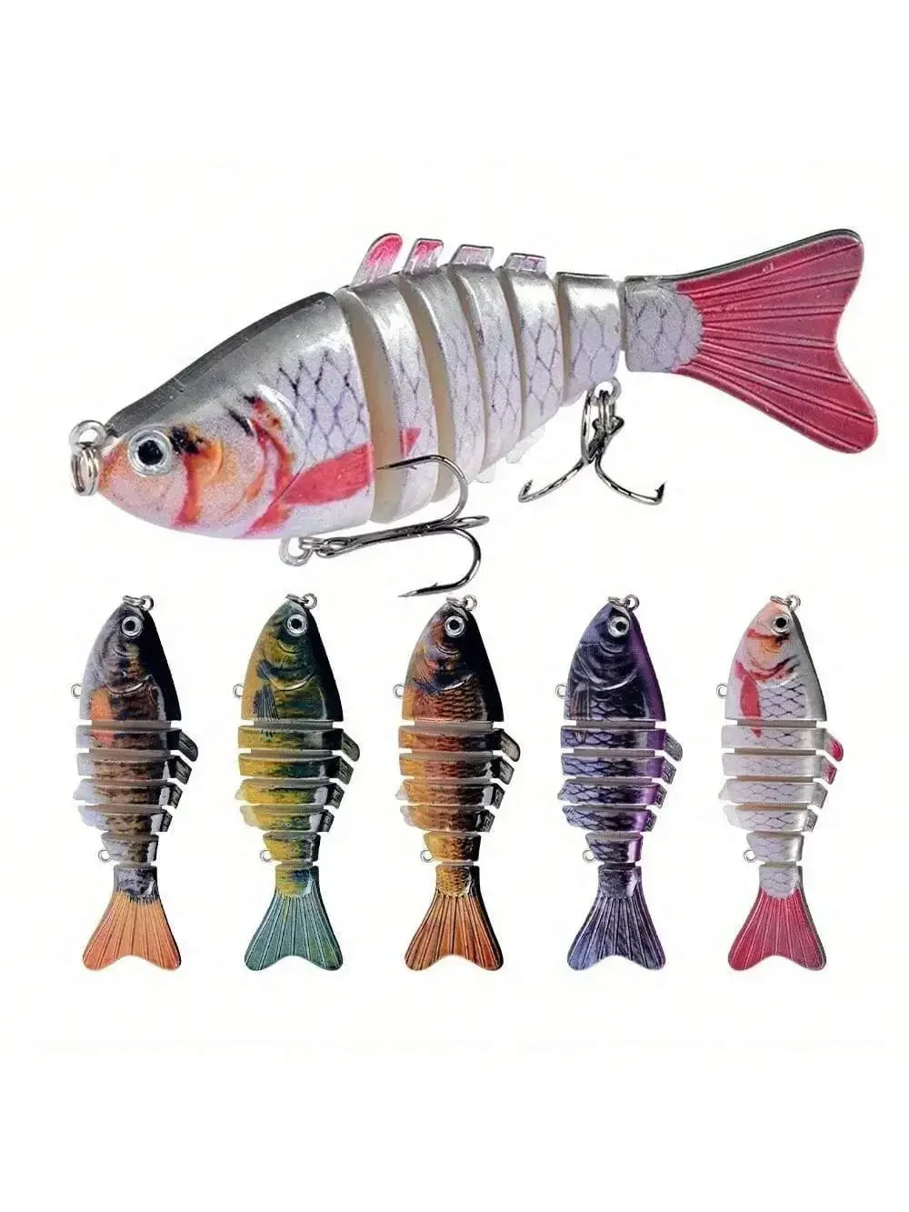 5-Piece Multi Jointed Bait 7-Segment Swimbait Lures Set
