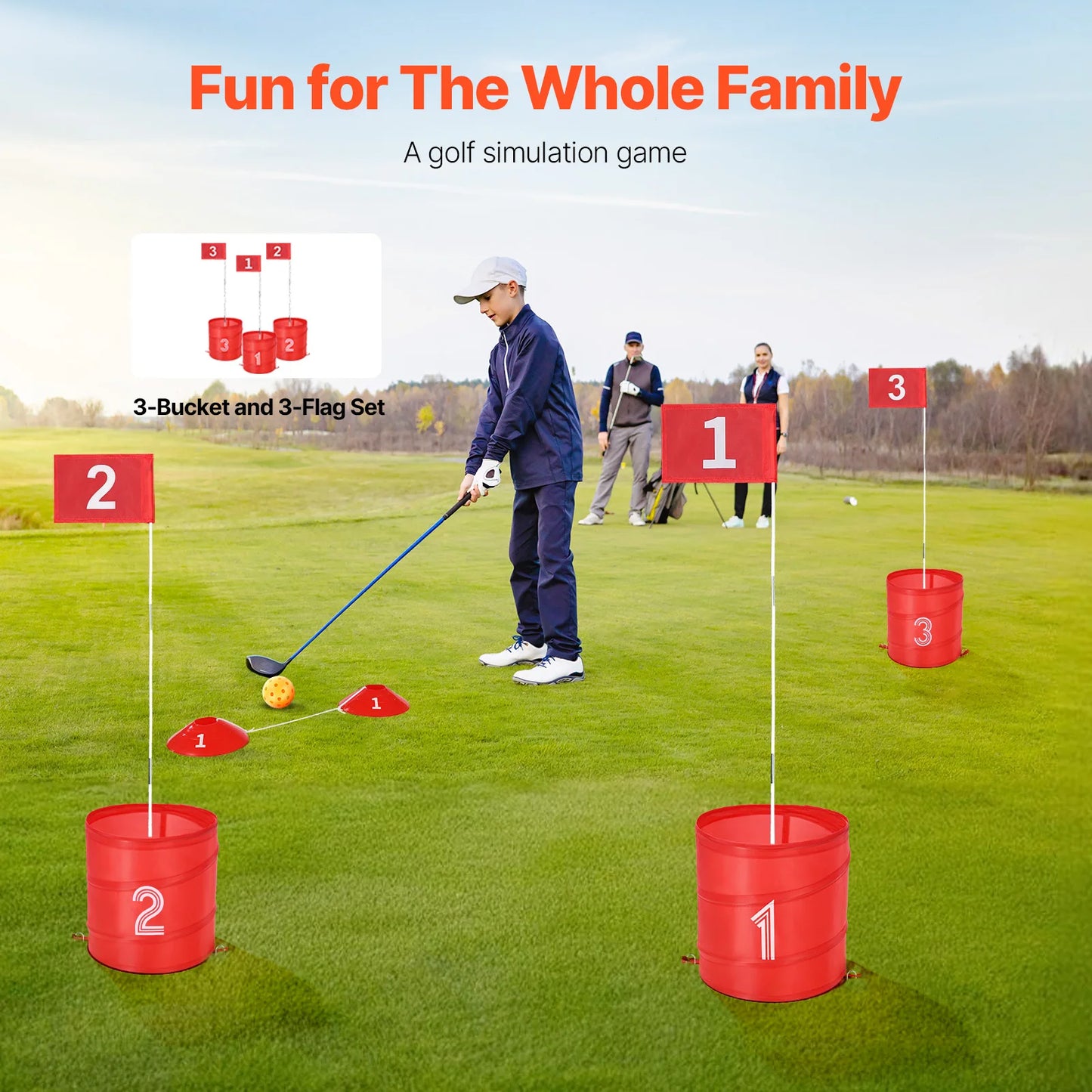 SucceBuy Backyard Golf Set 3/6/9 Hole Portable Family Game
