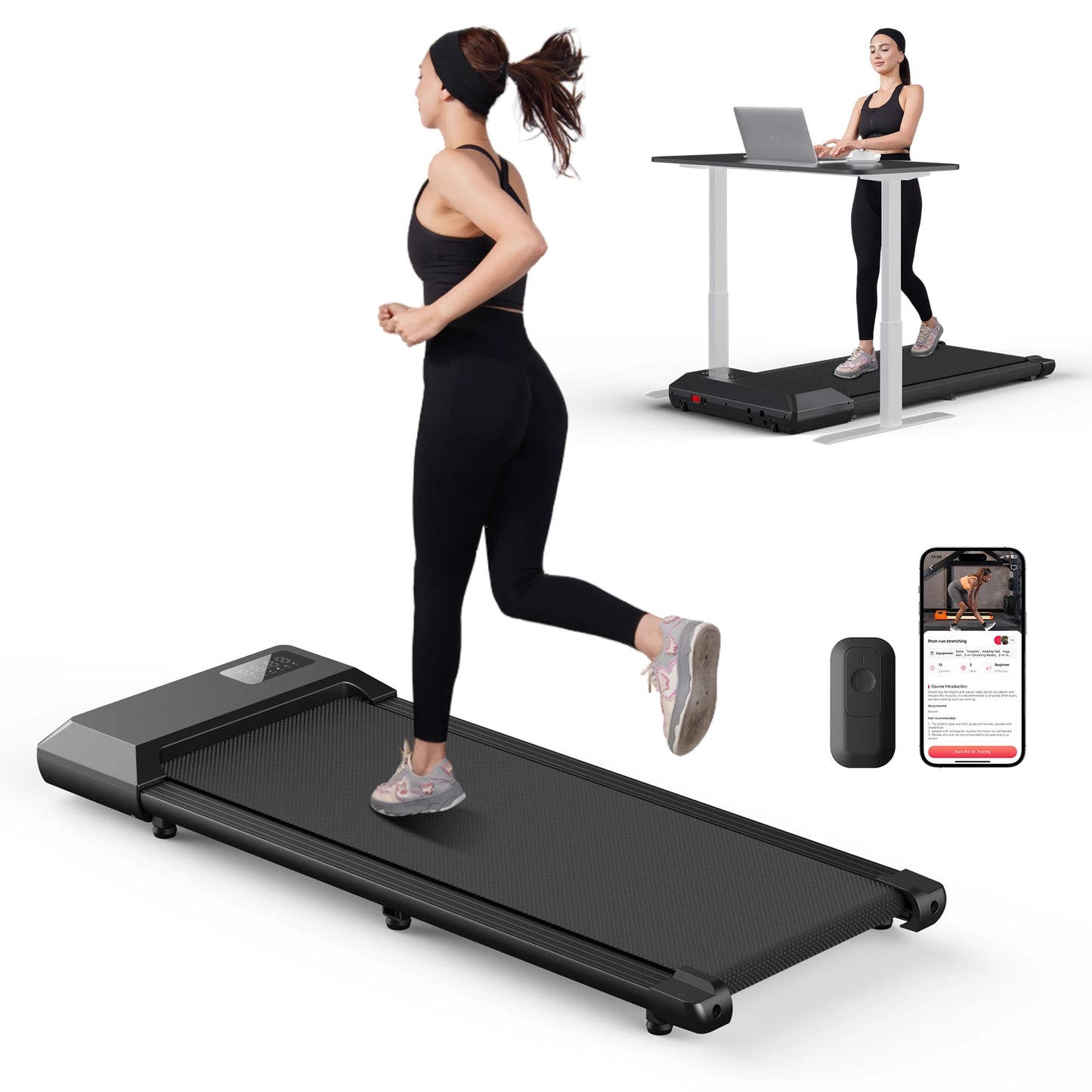 Superun 2 In 1 Treadmill Walking Running Machine LCD