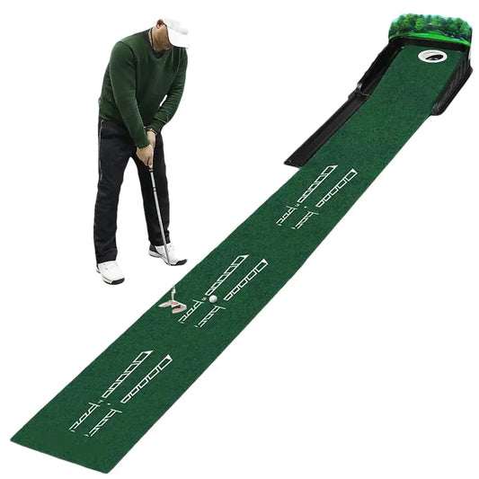 Perfect Practice Golf Putting Mat with Ball Return - Portable Practice Putting Green - Training Aid for Indoor, Outdoor Golf Pra