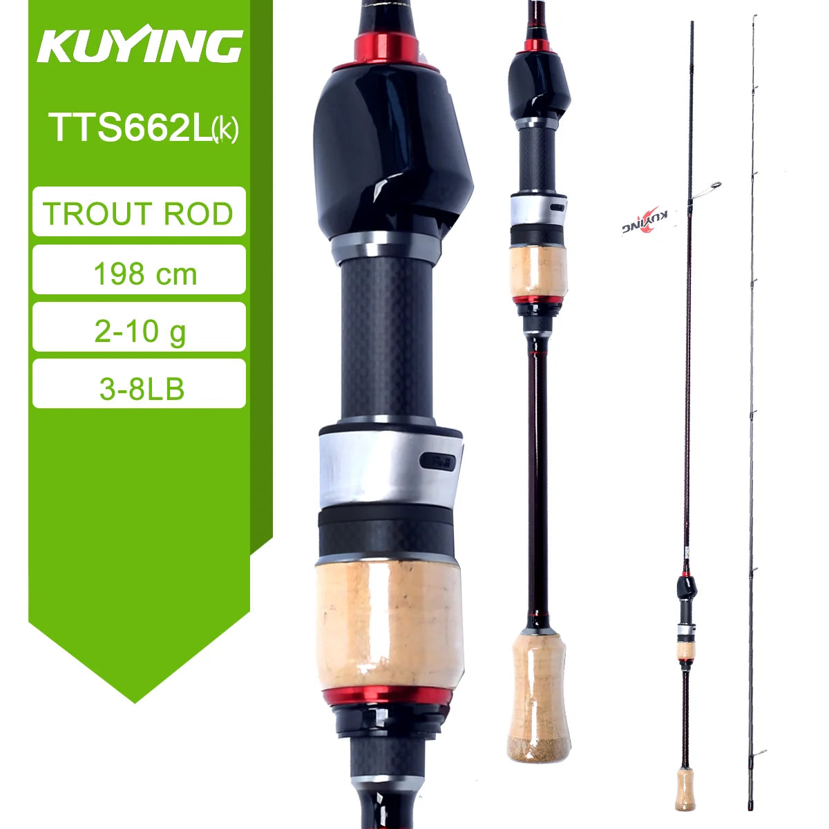 KUYING TETON Spinning Casting Rod 0.8-8g 1-8lb FUJI Parts