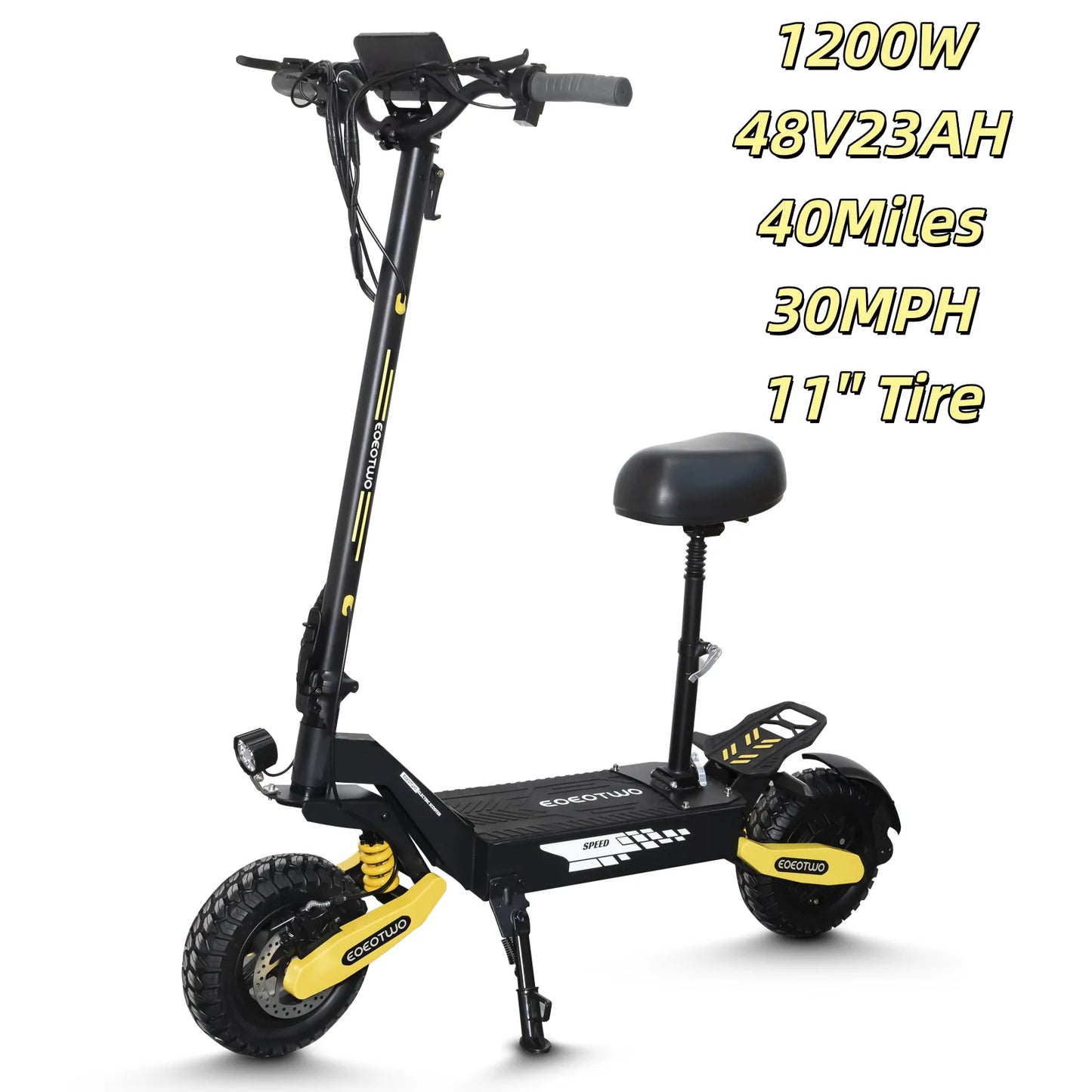 EOEOTWO 1200W Off Road Electric Scooter 48V 30MPH Foldable