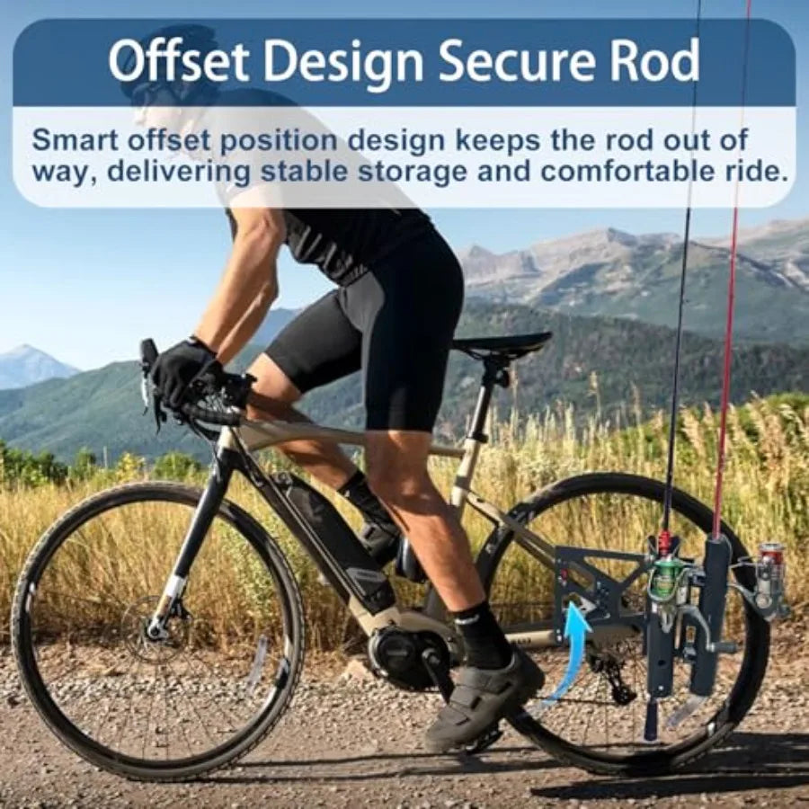 Bike Fishing Rod Holder for Bike Hold 2 Rods Easy to Mount Secure Stable Fishing Pole Holders
